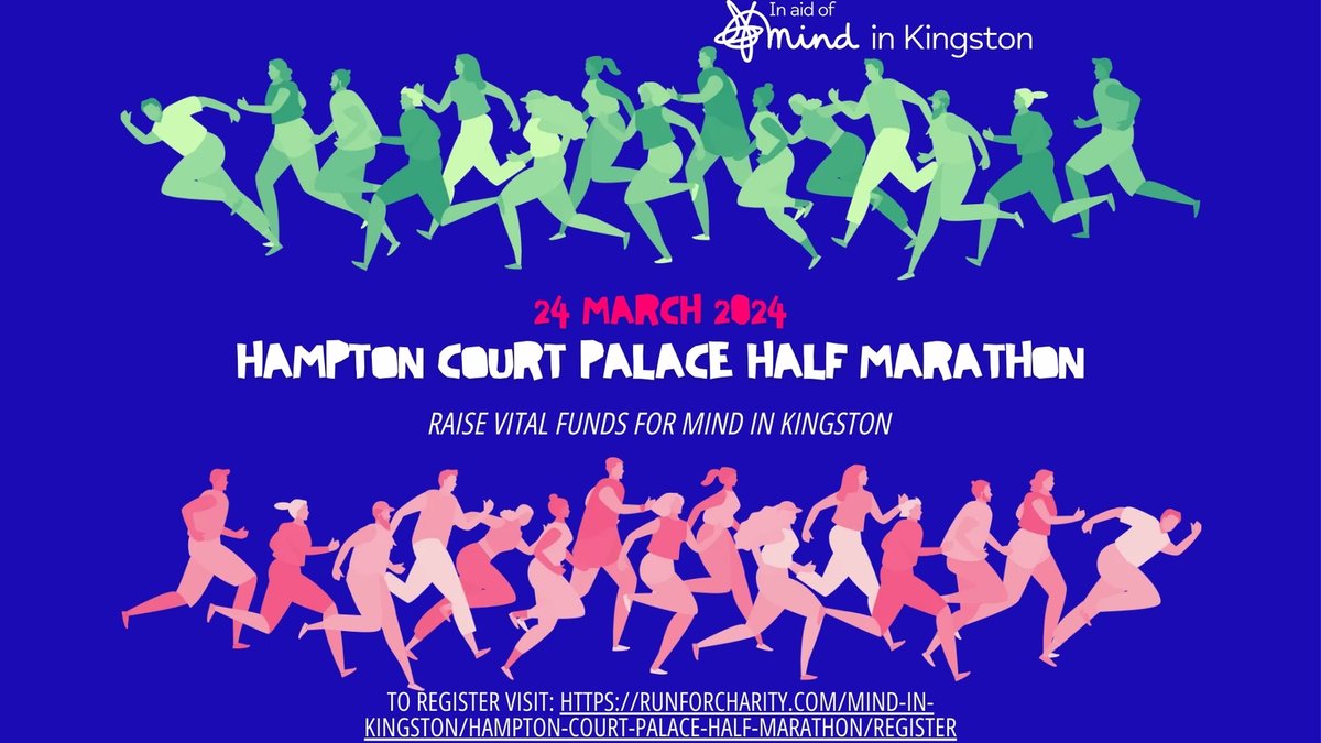 Join #teamMindinKingston to raise vital donations at the Hampton Court Half Marathon, so we can continue to make sure that everyone with a mental health issue in our local community gets support and respect. To sign up, visit runforcharity.com/mind-in-kingst…… and click 'Run for Us'.