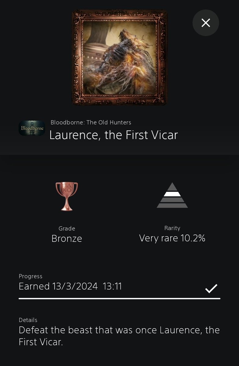 Shane_JC's tweet photo. Beat Laurence today, horrible fight need a lie down now. #Bloodborn #OldHunters https://t.co/gEj34dcOlc