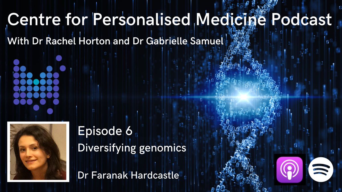 What are the ethical challenges with diversifying genomic data? @rach_horton and @gabriellesamue1 talk to Faranak Hardcastle about her work exploring this. Listen on Spotfiy: open.spotify.com/episode/120aUR… Listen on Apple Podcasts: podcasts.apple.com/gb/podcast/ser…