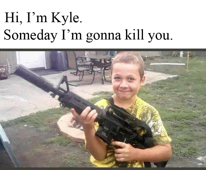 Hero to the stupid and spokesperson for the NRA and GOP, Kyle Rittenhouse.