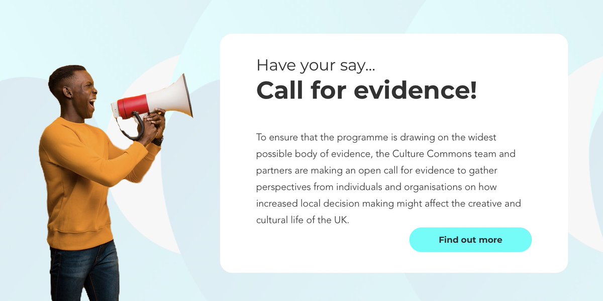 📢 Call for evidence! 20+ UK-wide partners are gathering for an open #policy development programme exploring ‘the future of local cultural decision making’ You might have views to share - we’d be delighted to hear from you! 👇🏾 culturecommons.uk/post/call-for-… #futurelocalculture