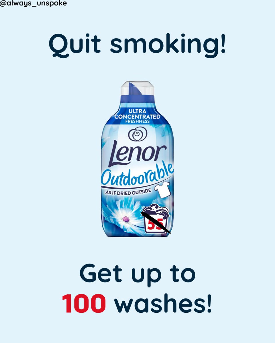 Quit smoking because your clothes will smell so much better. @Lenor_UK @OneMinuteBriefs #NationalNoSmokingDay #OMB #QuitSmoking