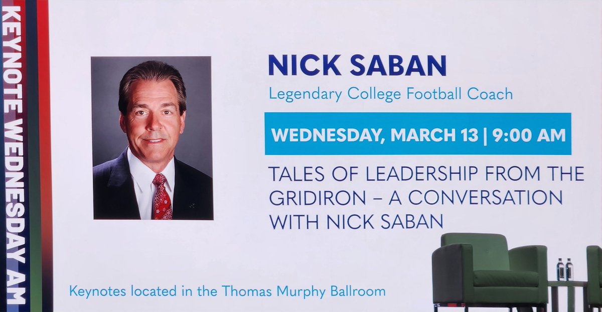 Listening to one of the best college football head coaches to ever do it! Tales of leadership from the gridiron. Coach Nick Saban! #MODEX2024