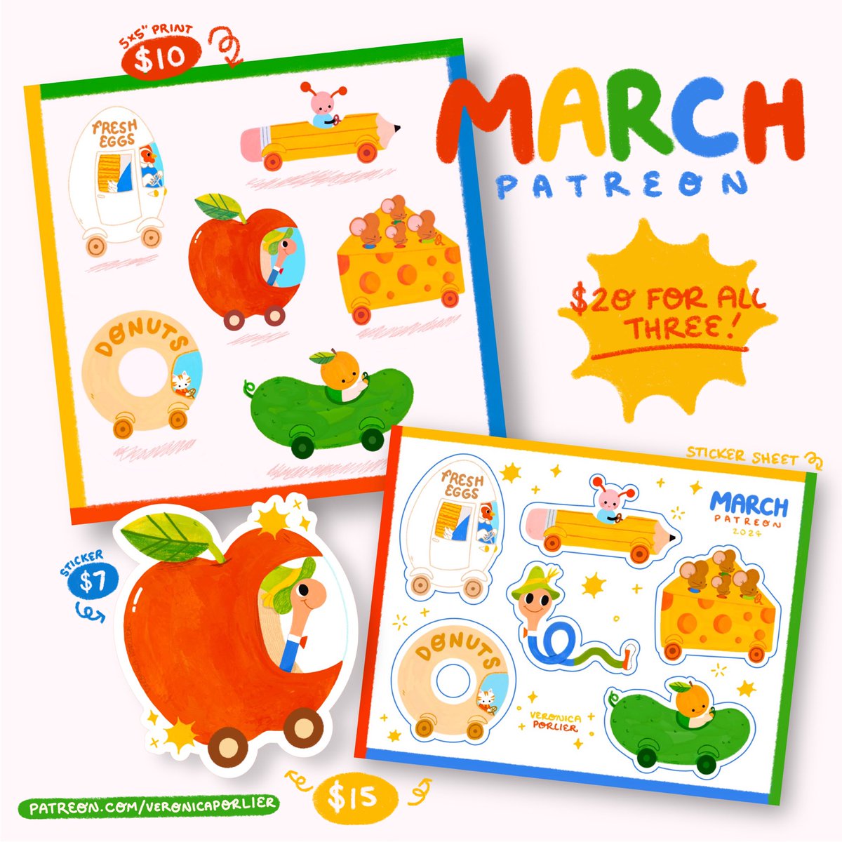 March rewards 🍎 tribute to Richard Scarry ✨ patreon.com/veronicaporlier