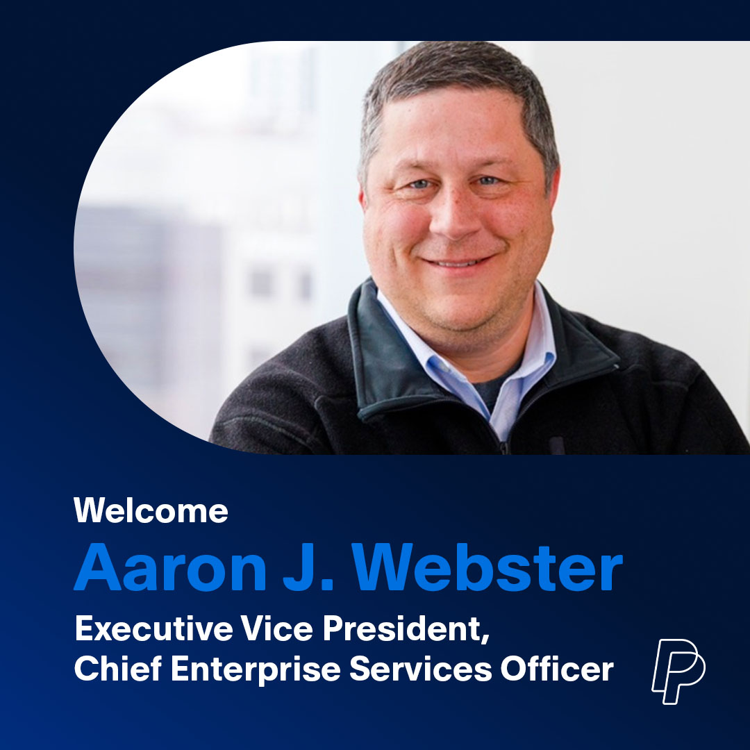 We’re thrilled to announce that Aaron J. Webster will be joining PayPal as EVP, Chief Enterprise Services Officer on March 18. Aaron has extensive experience leading risk management and global operations for some of the world’s most recognized companies. bit.ly/3wWqH1W