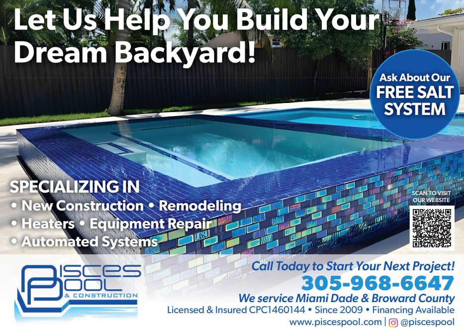 #ShoutOutOfTheDay #PiscesPoolAndConstruction #HighestQuality for #SwimmingPools #Spas & Much More! Ask About FREE SALT SYTEM #MustMentionThisAD #NewPool #PoolHeater #PoolContractor #Turf #DreamBackyard #PoolRemodel #SouthFL #DadeCounty #CollierCounty #FindAPro #HomeProsGuide
