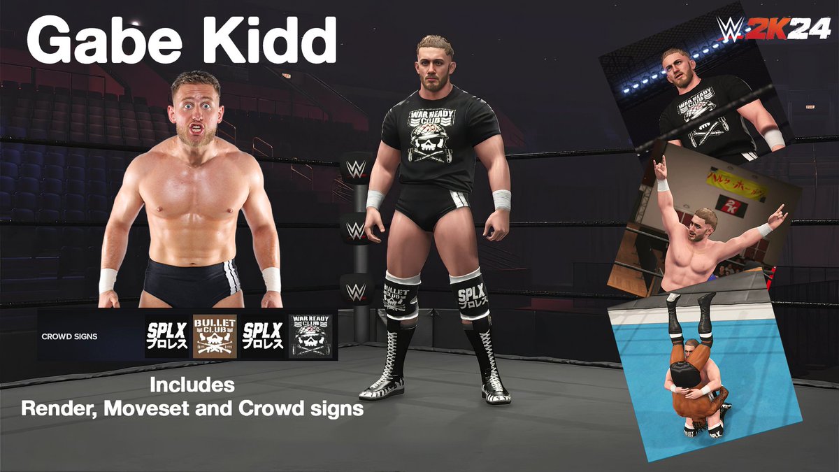 WRESTHINGS2K's tweet photo. 'WAR READY' Gabe Kidd @GabeKidd0115 is now available on Community Creations  

Includes Moveset, Crowd signs and render  

Tags: #WRESTHINGS #GABEKIDD #BCWARDOGS https://t.co/wJY7hAux2E