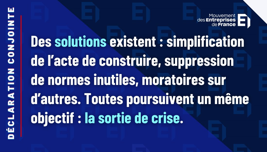 DECLARATION CONJOINTE @Medef et @fpi_fr | #Immobilier, il y a urgence à agir ! Lire la déclaration ➡️ urlz.fr/pS6x #MIPIM2024