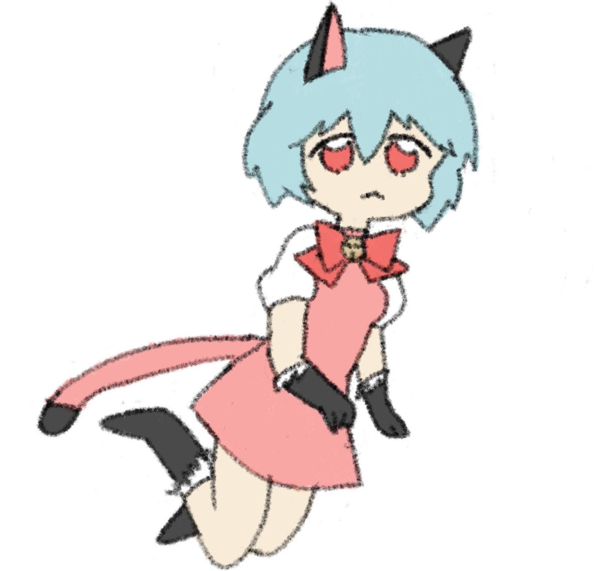 ayanami rei 1girl tail animal ears solo cat tail dress cat ears  illustration images