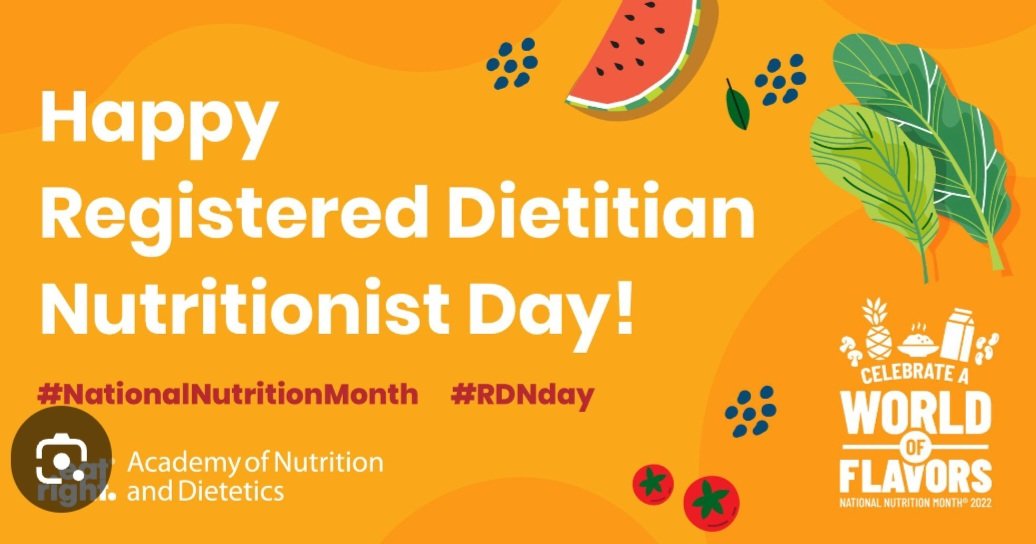 CommHealthWell's tweet image. Happy Registered Dietitian Day to all my colleagues!