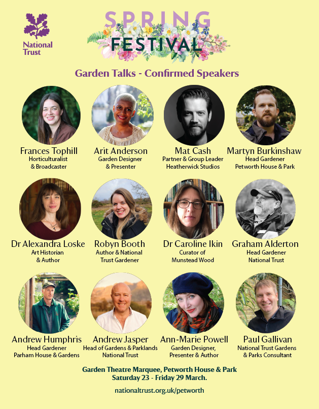 We have an exciting roster of speakers lined up for our Garden Talks, part of the Spring Festival at Petworth. See our website for more details. 

nationaltrust.org.uk/visit/sussex/p…

Free talks, no booking required. Normal admission applies.

#SpringFestival #NationalTrust #PetworthNT