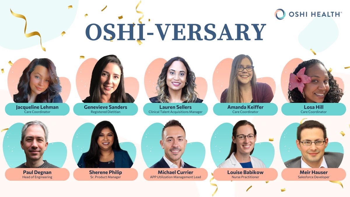 Celebrating Jacqueline, Genevieve, Lauren, Amanda, Losa, Paul, Sherene, Michael, Louise, & Meir on their Oshi-versaries this March! Here's to more years of triumph, innovation, and the unwavering spirit propelling us forward! #EmployeeAnniversary #OshiHealth #Oshiversary