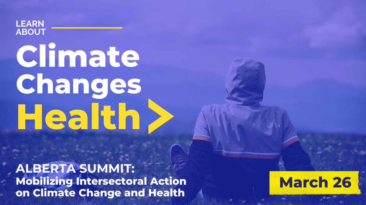 Sherilee_H's tweet photo. Leading up to #Alberta #ClimateHealthSummit, I’ll share reasons to attend the @GovCanHealth @UAlbertaSPH event
Today’s reason: From physical to mental health, #ClimateChangesHealth
👉Dr Tam @CPHO_Canada will tell us why
Join the #ClimateChange & Health Hub launch
Register in🧵 https://t.co/14hzbwbvp3