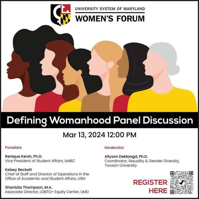 USMWomensForum's tweet photo. Starting soon! 🔥 In celebration of Women's History Month, the @USMWomensForum presents our "Defining Womanhood Panel Discussion!" 🔊

Join us today Wednesday March 13th for this engaging panel exploring the facets of womanhood! Last call to register! 🚨➡️ https://t.co/jsL31jWbDP https://t.co/Zr5OZR4qcp