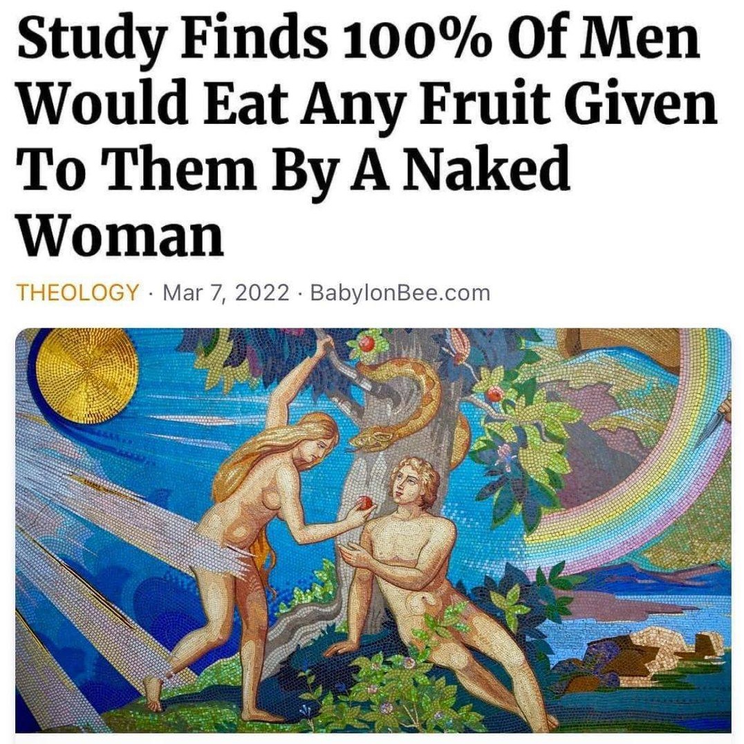 Moral of the story: Stay away from naked women bearing fruit...

#christianmeme #funnymeme #christiancomedy #adamandeve #thefall