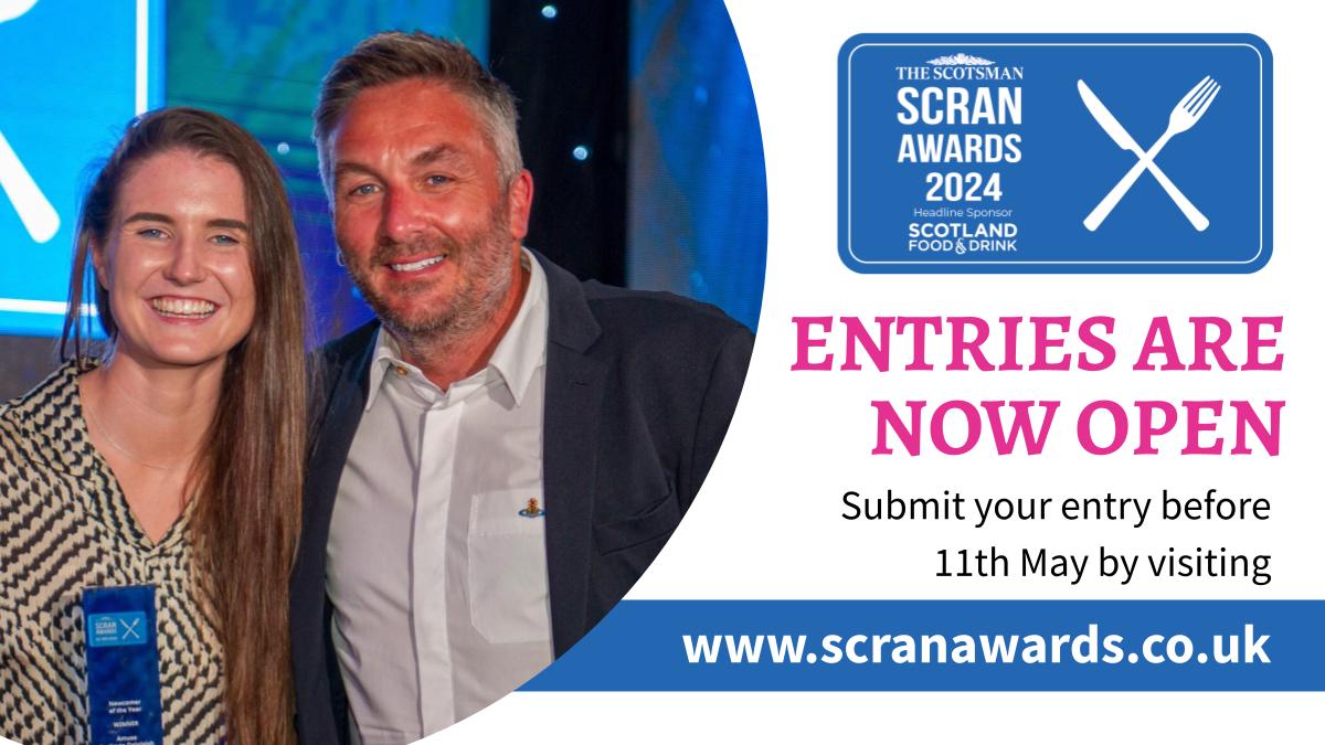 We are thrilled to bring back @TheScotsman Scran Awards this year. We're calling all Scottish food & drink businesses to enter! Visit- scranawards.co.uk to submit your nomination. @scotfooddrink @chefworksuk @NespressoUK #Scotland #foodanddrink #Hospitality #Awards