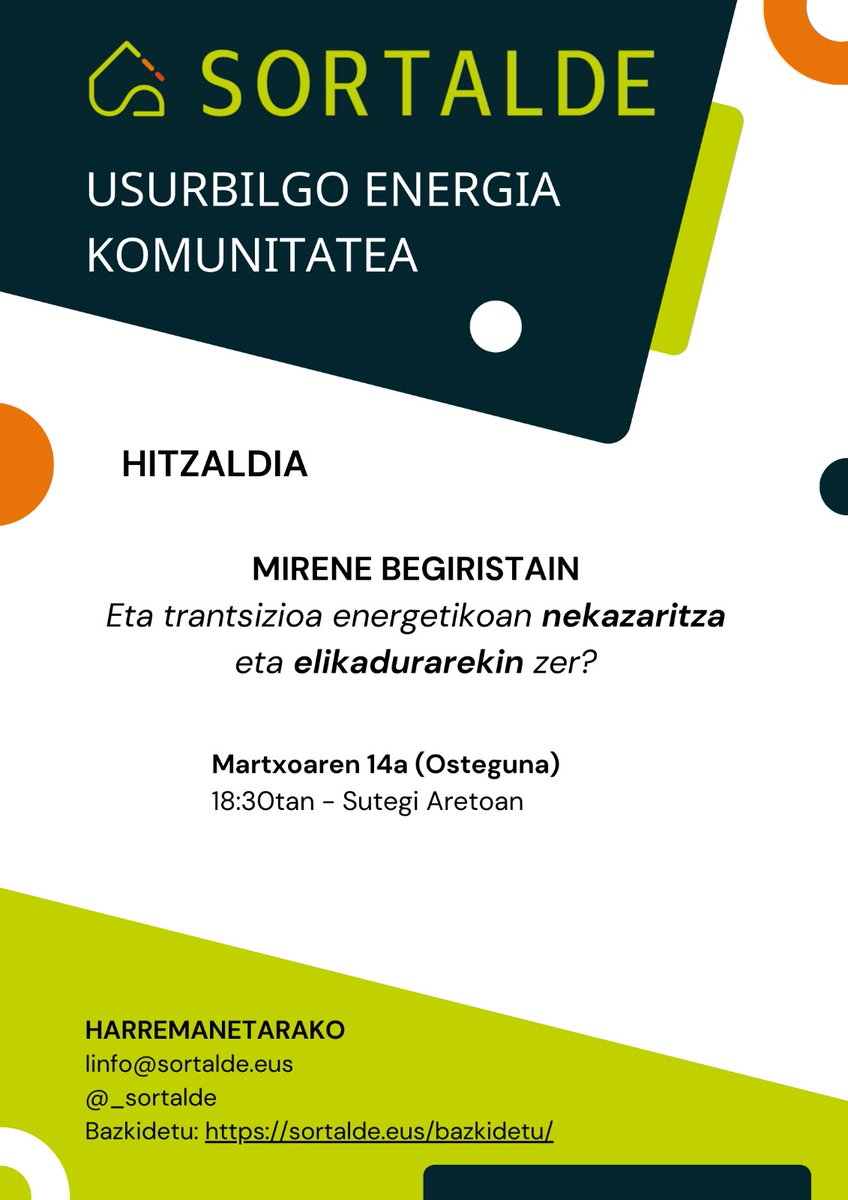 🍊 Bihar Usurbilen, #Sortalde-ren eskutik Trantsizio Energetikoaren eta Elikadura Sistemako bidegurutzatzeak. ☢ Panorama sintetikoan, ☸ ze aukera bizigarriak? 👇