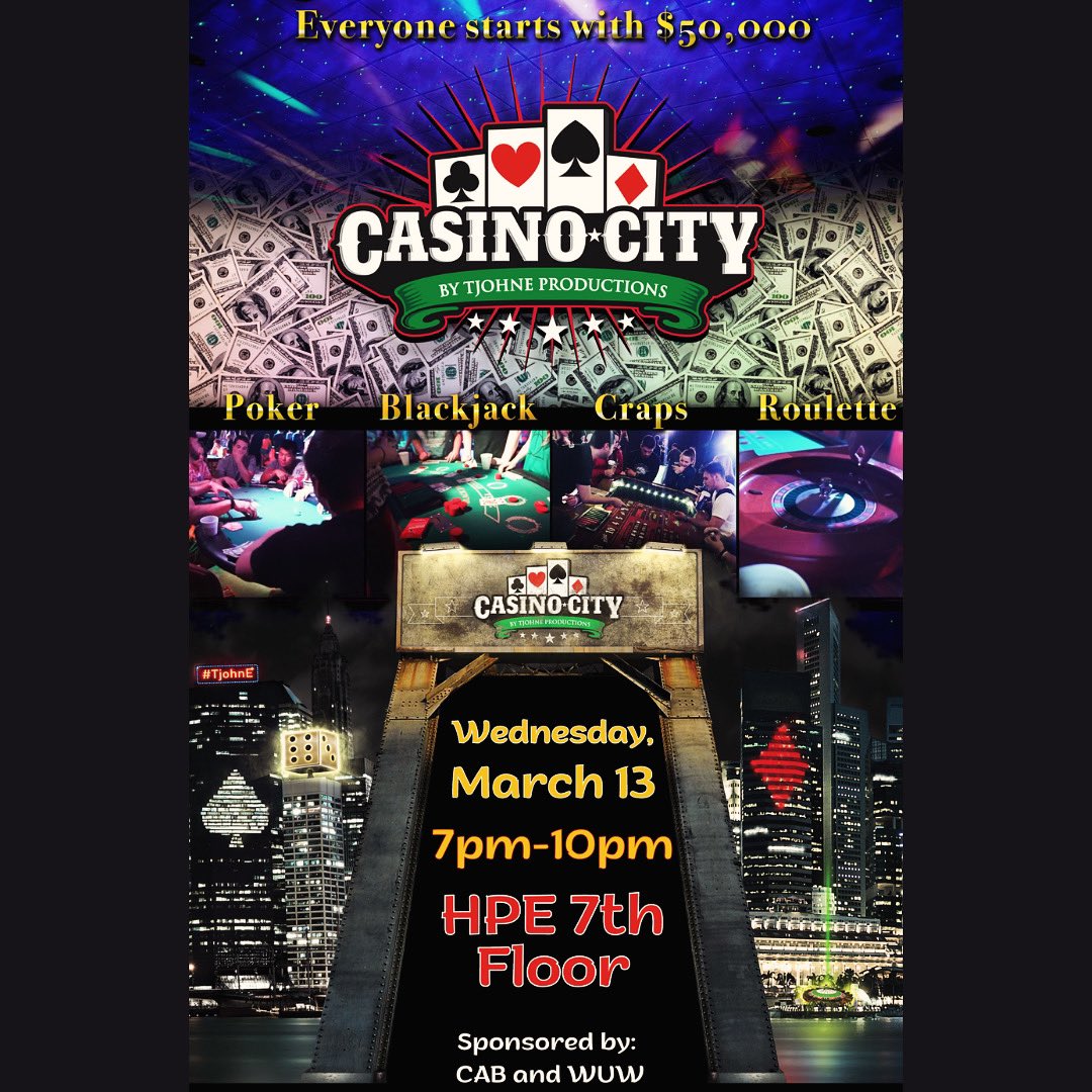 Don't forget CASNIO NIGHT is happening tonight.