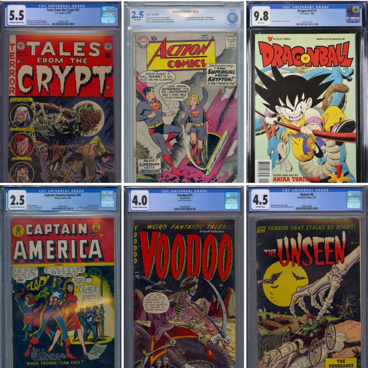 ComicsStatues's tweet photo. One of the most unique looking top sellers posts I've done. The first half of March was all pre-code books and Dragon Ball.
#comics #comicbooks #cgccomics #cbcs #cbcscomics #precode #precodehorror #timelycomics #talesfromthecrypt #captainamerica #actioncomics #dragonball https://t.co/ZY7TFd3Wd5