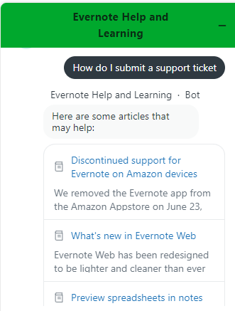 dannykellett's tweet photo. @evernote your support bot was never great but I think it's getting worse. Another company that believes a poorly implemented bot can replace good customer service. https://t.co/6Ntuiq8y6k
