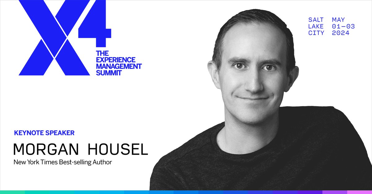 New York Times best-selling author Morgan Housel is coming to our stage and will discuss how the more things change, the more they stay the same. Register for X4 today: bit.ly/4bSG4s4