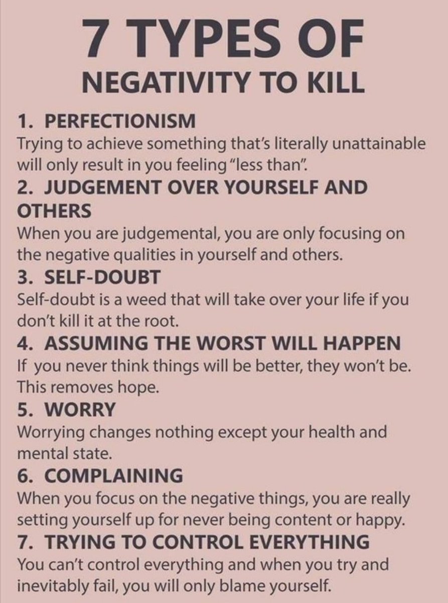 7 TYPES OF NEGATIVITY TO KILL