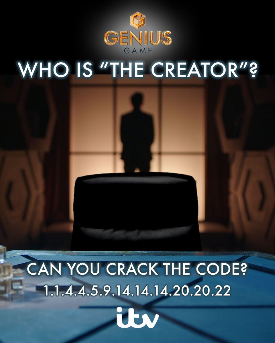 Get ready for Genius Game 🚨

The smartest reality show on TV 🧠 But do you have the wit to crack the code &amp; reveal the secret identity of ‘The Creator’?

#GeniusGame coming soon to ITV and <a href="/ITVX/">ITVX</a>