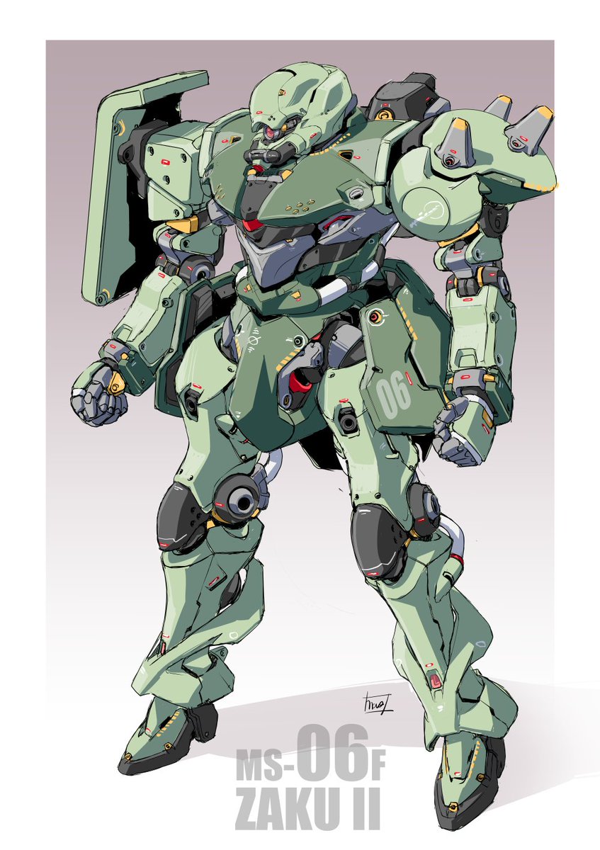 robot mecha no humans weapon solo gun green eyes  illustration images