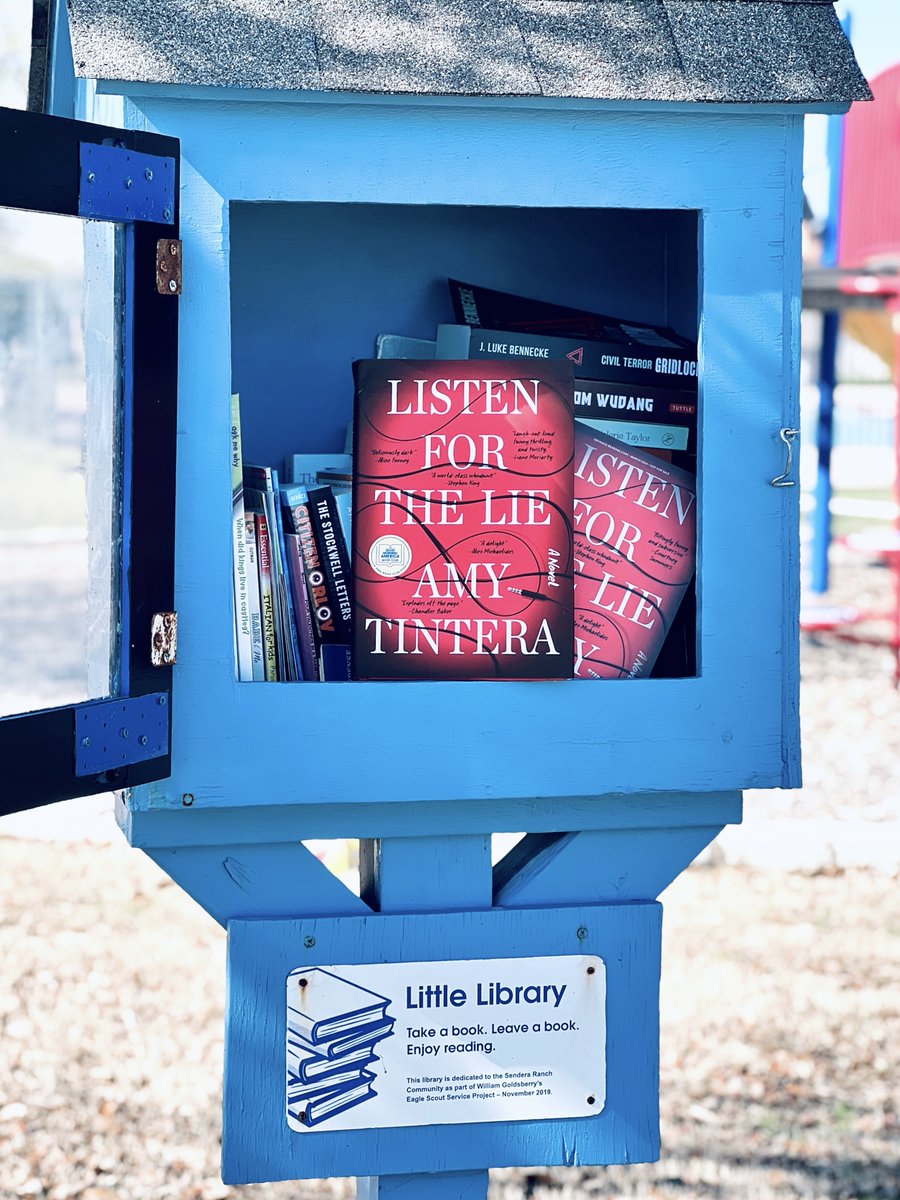 Thank you @CeladonBooks for the gifted #ListenfortheLie by @amytintera. I Loved doing a #Littlefreelibrary drop today. 

Thank you @MacmillanAudio for the gifted audiobook.

This #thriller is a @GMA Book Cub pick and a five-star read for me. It is a must-read!

#booktwt #books