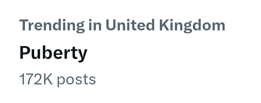 #Puberty is trending in the UK. I know what it refers to but wish it also applied to grown up politics as most of seems like playground behaviour.