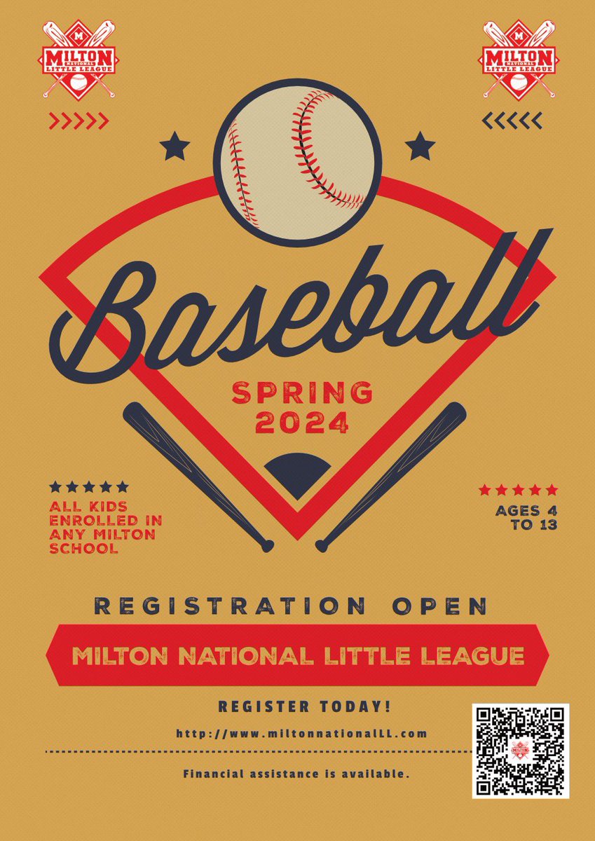 Register Now for Milton National! Deadline is Friday, March 15! Here are the tryout dates for Triple A: Wednesday- March 20 from 5:00-6:30 Saturday - March 23 from 4:00-6:00 Both tryouts at Piatelli Field