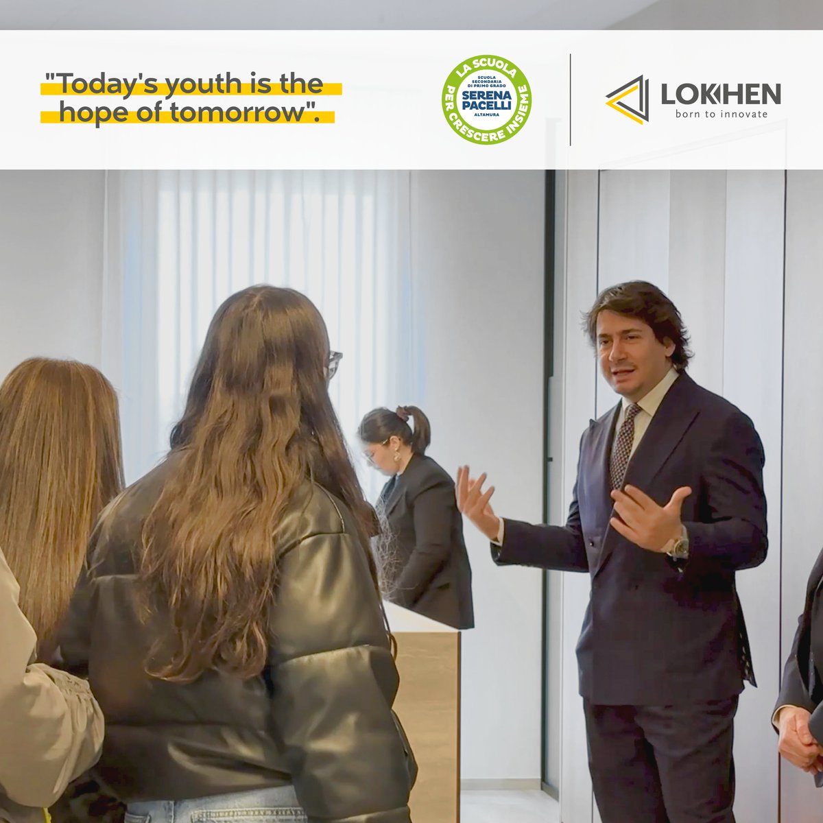 Lokhen_Srl's tweet photo. 🧑‍🏫Giornata di orientamento in Lokhen.

🫶La Lokhen crede fermamente che la connessione tra il mondo scolastico e quello professionale sia fondamentale per guidare i ragazzi nelle scelte future. https://t.co/jTKFe9gS63