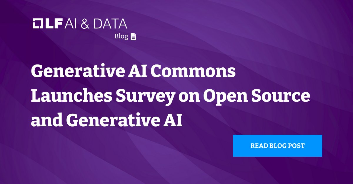 Today, Gen AI Commons launches the LF AI & Data Outreach Survey which is designed to help us better understand the community’s insights and perspectives on #opensource and #generativeAI.✔️ 🔗 Learn more and take the survey: hubs.la/Q02pgQG10