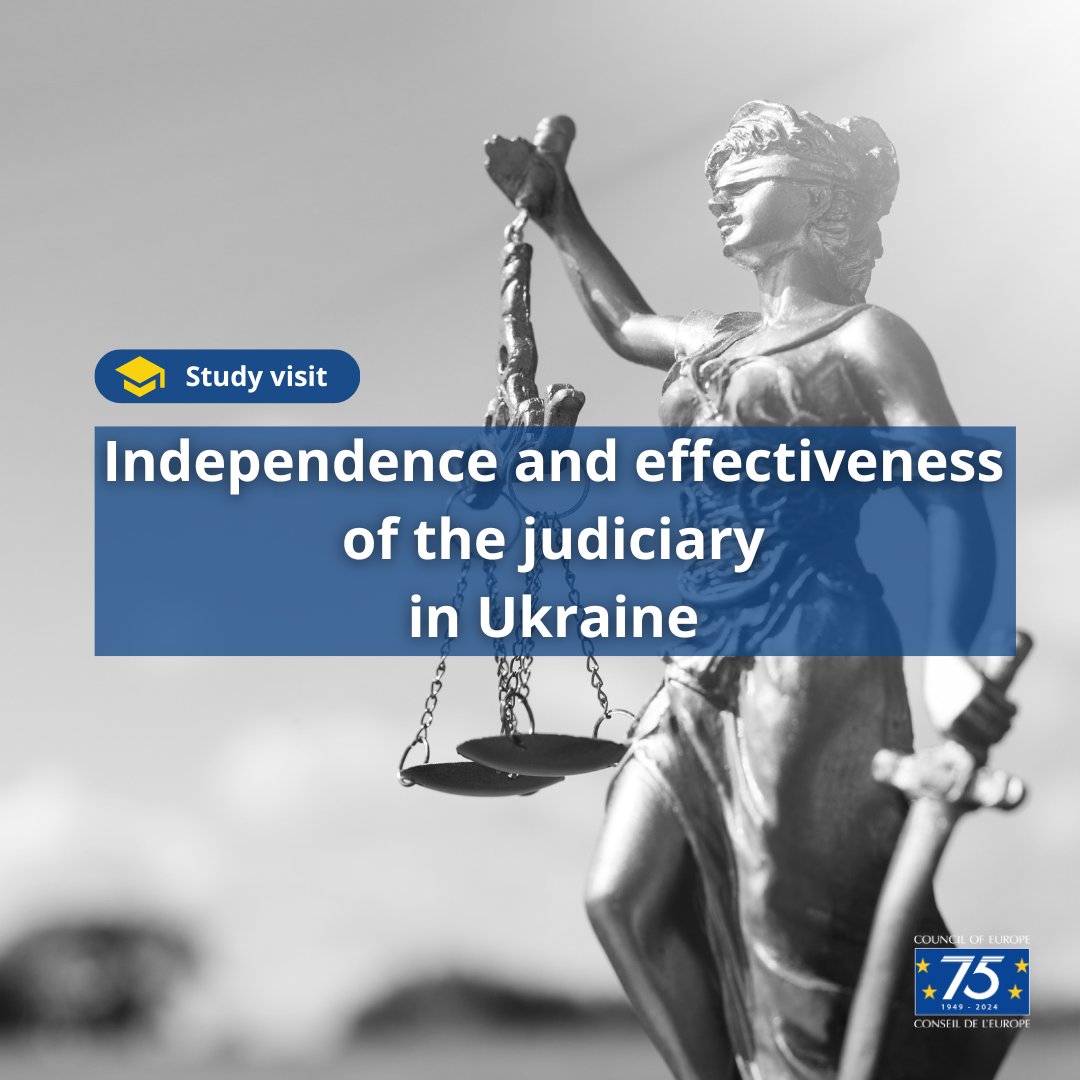 ⚖️Study visit to the @coe of judicial bodies from #Ukraine to exchange on progress made and outstanding measures required for the execution of #ECHR judgments concerning the independence and effectiveness of the judiciary. More information ➡️go.coe.int/s0JDG