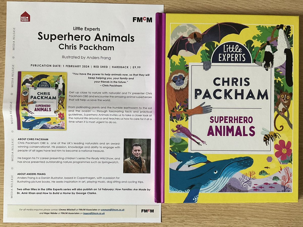 Lindahill50Hill's tweet photo. Thank you so much @Katrina_Power @FMcMAssociates for this latest #LittleExperts #SuperheroAnimals by @ChrisGPackham out from @FarshoreBooks Red Shed. I love this series! https://t.co/x8sG3W1xAj