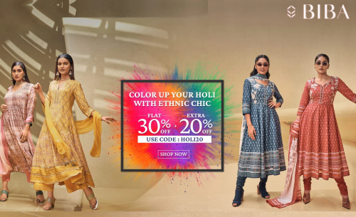 💥𝑩𝒊𝒃𝒂 𝑯𝒐𝒍𝒊 𝑺𝒂𝒍𝒆💥
Get Flat 30% OFF + Extra 20% OFF on Holi Collection🥳
Check Offers Now👉bit.ly/2CWFFYp

#biba #BibaSale #HoliSale #fashionnova #discounts #CouponMoto #ethnicwear #EthnicChic #shoponline #OfferSale