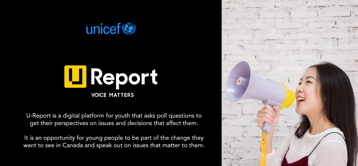 Canadian youth: Join U-Report by @UNICEFCanada to share your opinions on issues that matter. Open to anyone ages 13-24. More info: canada-en.ureport.in