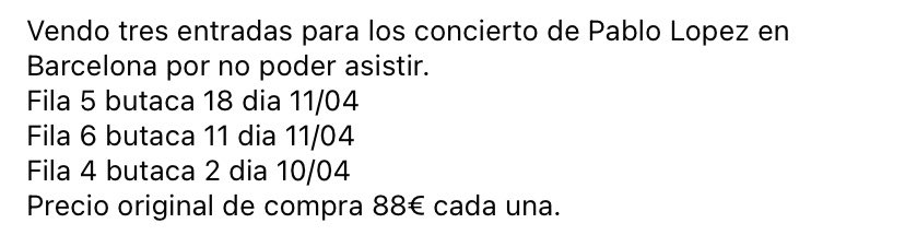 ♦️ENTRADAS <a href="/PabloLopezMusic/">Pablo López</a> BARCELONA♦️