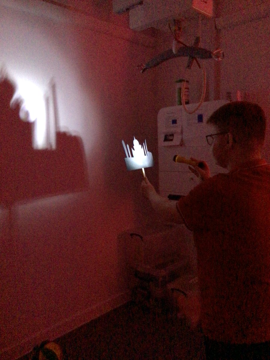 #ScienceWeek theme of time - Ochiltree have had fun making sneeky shadows in the multi sensory room - can you guess what they are? We had hoped to make shadows and draw round them to show the change in time but no sunshine so far this week! @LoveWestLothian
