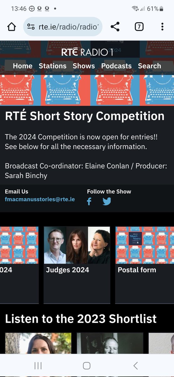 Very glad to be judging this year's @RTE Short Story Competition, alongside @KathleenMacM Kathleen MacMahon & Claire Kilroy. The competition is now open for entries! @RTE_Culture @RTEArena