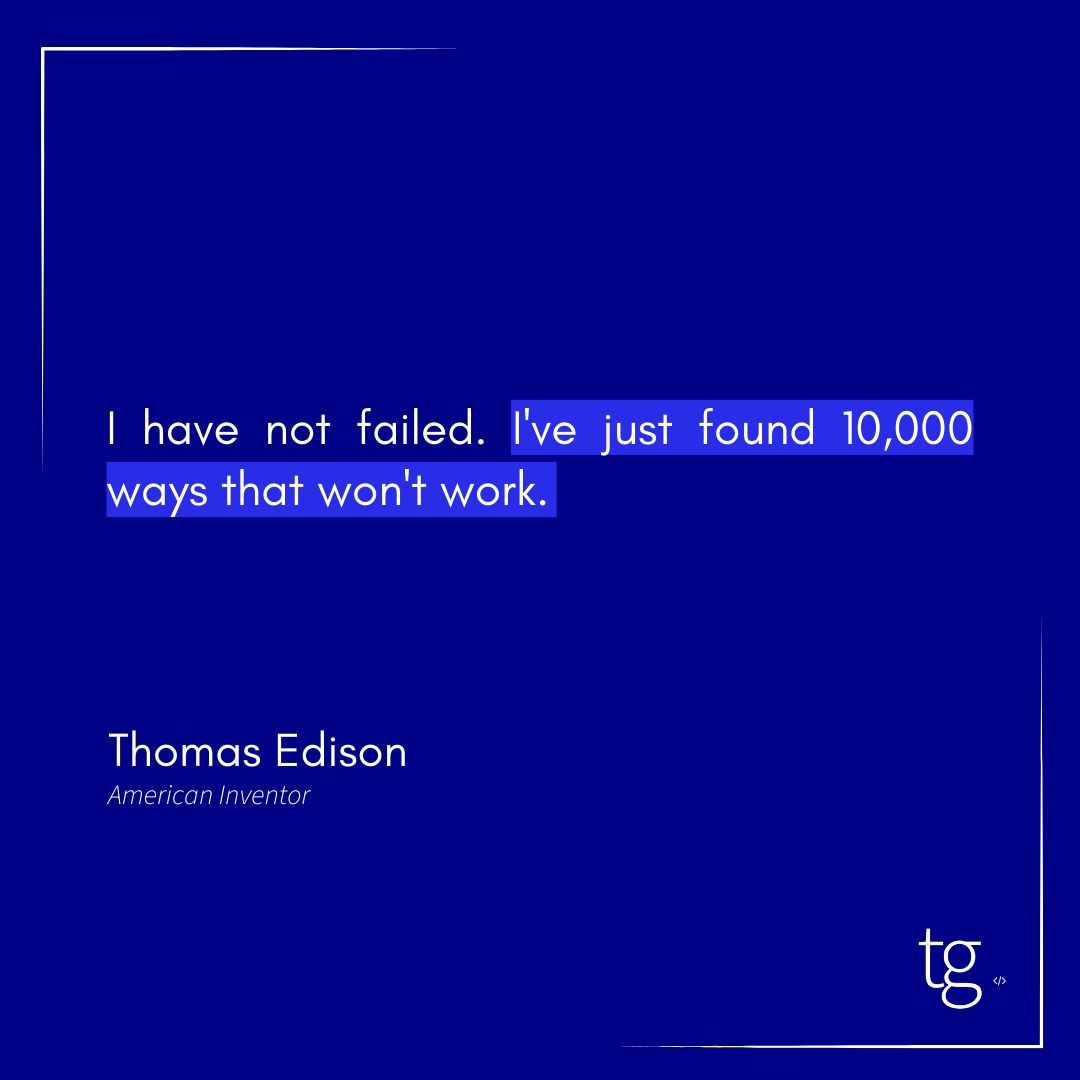 Try, fail, and try again! 💪 Happy #WednesdayWisdom everyone!
.
#ThomasEdison #InspirationalQuote #Motivation