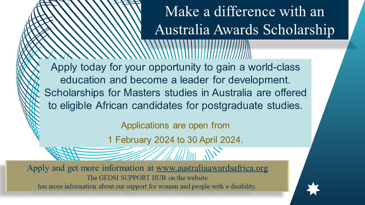 🎓 Ready to lead in your field? Australia Awards Scholarships offer long-term opportunities for professionals from eligible African countries. Discover more at: africandisabilityforum.org/experience-the… 🌟 #ChangeMakers #Leadership #Education #AustraliaAwards