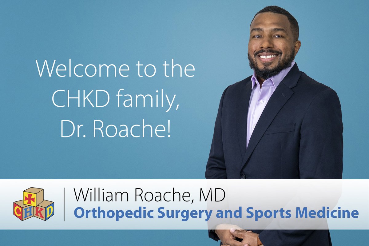 Join us as we welcome William 'Kenny' Roache, MD, to the Orthopedic Surgery and Sports Medicine program at #CHKD. Dr. Roache specializes in pediatric, adolescent, and young adult #sportsmedicine. Learn more about Dr. Roache at bit.ly/3Plxc4F. #OrthopedicSurgery