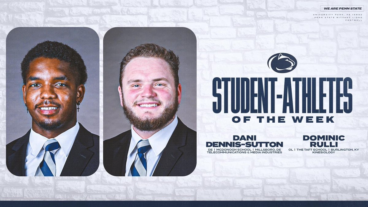 Todd Kulka (@academicstkpsf) on Twitter photo S/o to Dani Denni-Sutton & Dominic Rulli, our Student-Athletes of the Week. Complete on the field and in the classroom!! <a href="/thedanidennis/">Dani Dennis-Sutton</a> <a href="/rulli_dominic/">Dominic Rulli</a>
#WeAre S/o to Dani Denni-Sutton & Dominic Rulli, our Student-Athletes of the Week. Complete on the field and in the classroom!! <a href="/thedanidennis/">Dani Dennis-Sutton</a> <a href="/rulli_dominic/">Dominic Rulli</a>
#WeAre