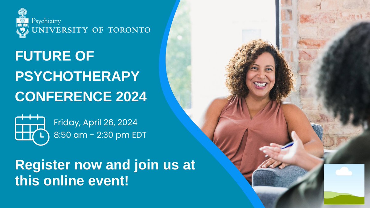How is the latest research and technology changing psychotherapy? Join international experts at the Future of Psychotherapy Conference to envision the next steps the field of psychotherapy will take. April 26, 2024, 8:50 am - 2:30 pm Register now > bit.ly/future-psychot…