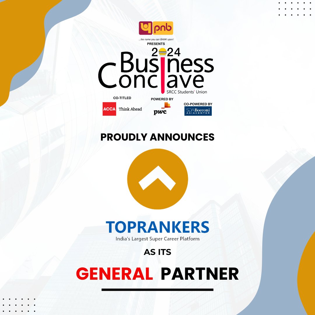 srccbcon's tweet photo. Business Conclave 2024 proudly announces the esteemed partnership with Top Ranker as our General Sponsor.
Top Ranker, a prominent name in the industry, is renowned for its commitment to excellence and innovation.
#SRCC #BusinessConclave #TopRankers #Fest #PromotingExcellence https://t.co/zoHl1o4ZP2