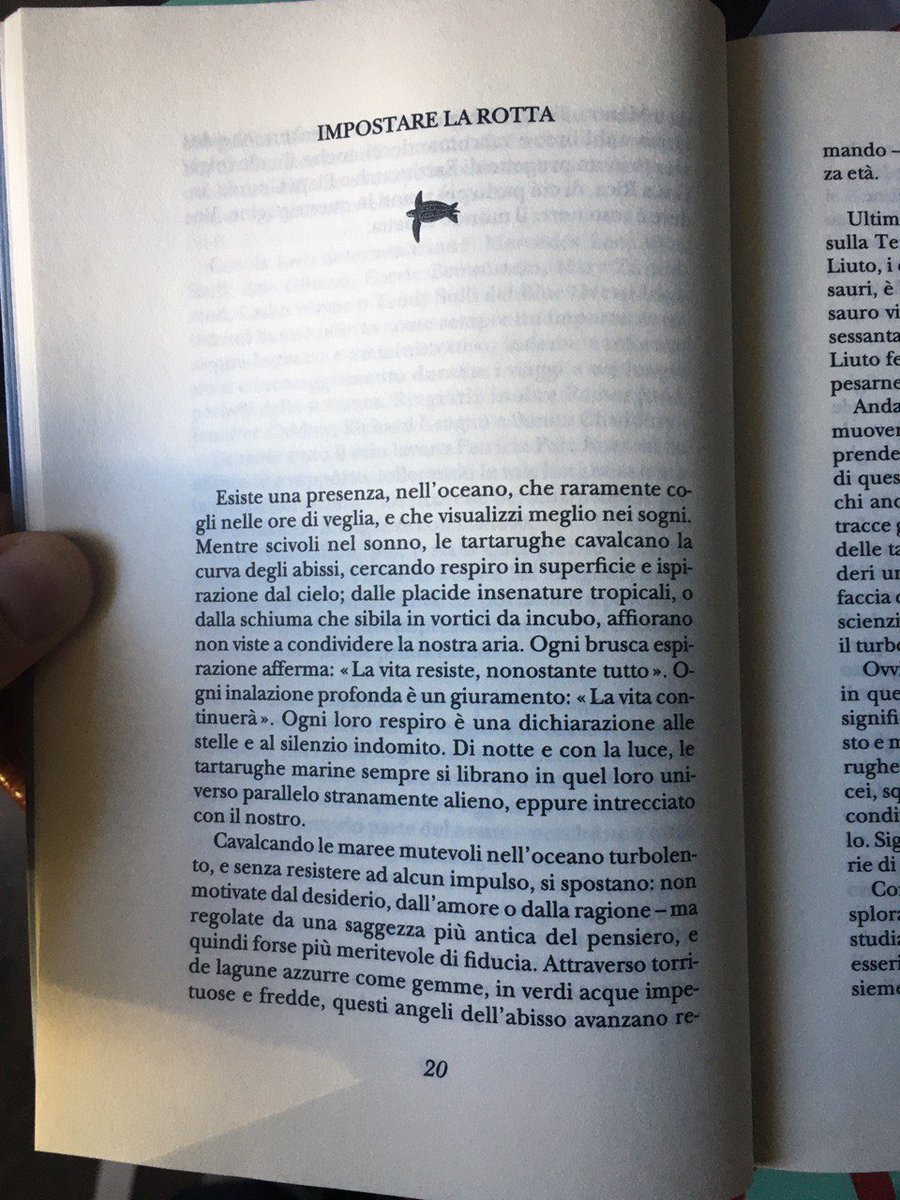 Questo incipit meraviglioso è di un etologo, Carl Safina @adelphiedizioni. Per qualche motivo, mi fa venire in mente l’incipit di ‘America primo amore’ di Soldati: “In questo momento, mentre scrivo, New York esiste. Lontano, lontanissimo: non sembra possibile; ma esiste.”