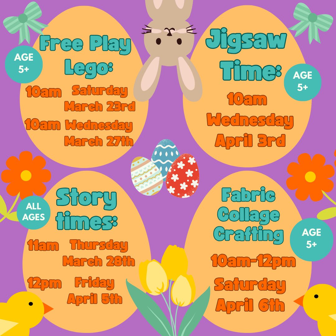 We hope you're all enjoying your Easter Break. We have plenty of activities to keep the kids entertained. Call in to see us! No booking required. Children must be accompanied by an adult. #Easter #LoveLibraries @LibrariesGalway @LibrariesIre @oranmoreDOTie @Community_Hubs