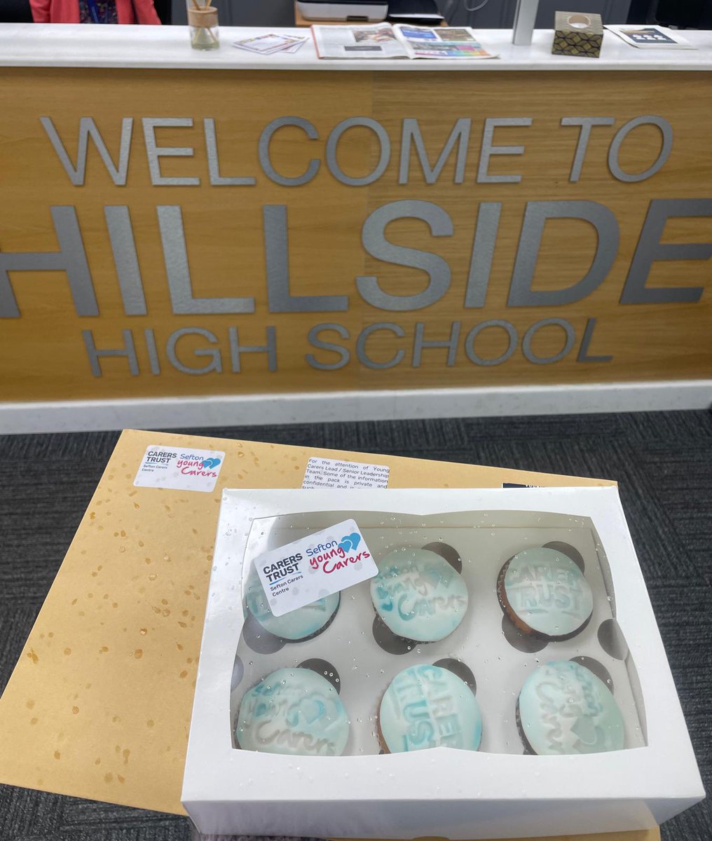 We have just visited @hillside_high to give some #YoungCarersActionDay resources and homemade cakes!