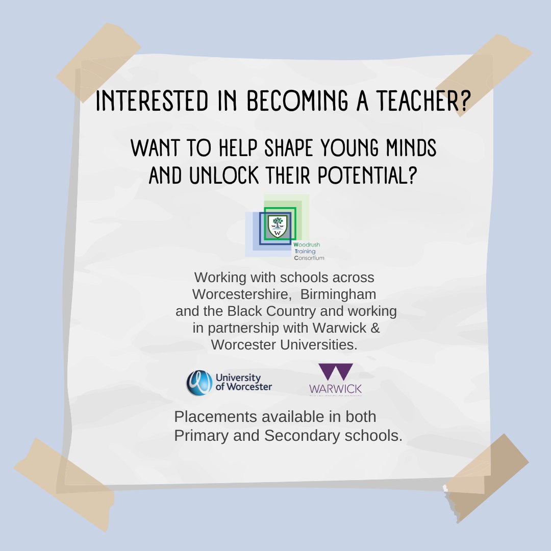 GET INTO TEACHING EVENT - Sat 16th March BCEC, Bham, 10am-2.30pm Come and find us at the Woodrush Training Consortium Stand and have a chat😃 #edutwitter #traintoteach @WoodrushTC @getintoteaching @UWPGSEC @education_uw @UWprimary @WarwickCTE